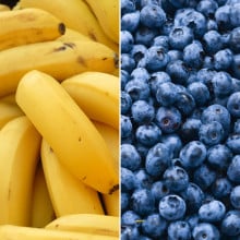 Bananes et myrtilles