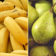 Bananes et poires williams