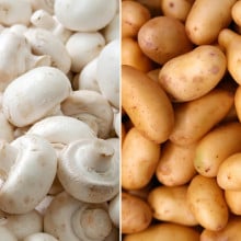 Champignons et pommes de terre grenaille