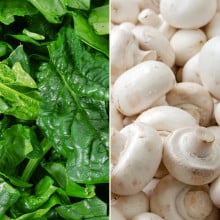 Épinards & champignons de Paris blancs