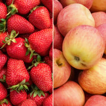 Fraises et pommes pinova
