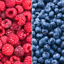Framboises et myrtilles