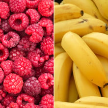 Framboises et bananes