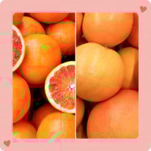 Oranges sanguines et pomelos Saint Valentin