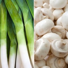 Poireaux et champignons de Paris