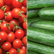 Tomates cerises rouges et concombres Tomates cerises rouges et concombres