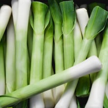 Poireaux (partie verte coupée)