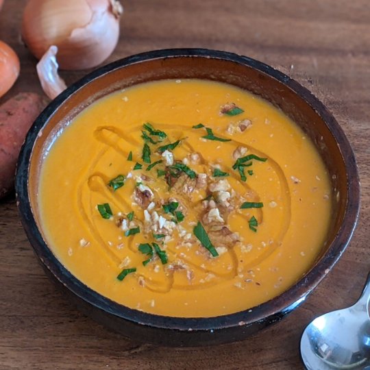 Soupe de patates douces et carottes