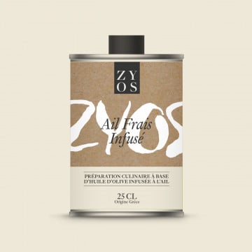 Huile d'olive infusée ail frais infusé 25cl Zyos