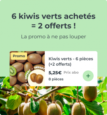 6 kiwis verts achetés = 2 offerts