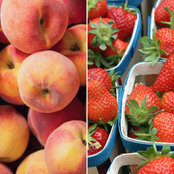 Pêches blanches & fraises Pêches blanches & fraises