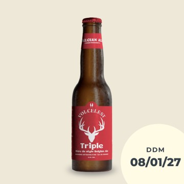 Bière Volcelest triple   DDM 08/01/27