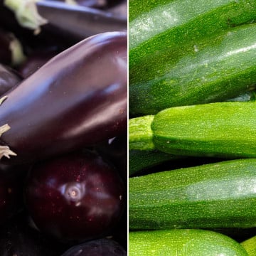 Aubergines et courgettes