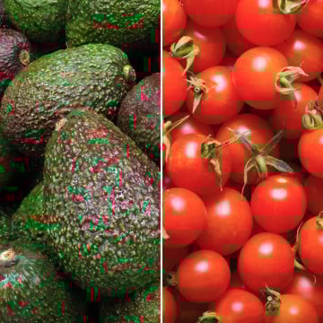 Avocats & tomates cerises rouges