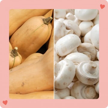 Butternut et champignons Saint Valentin