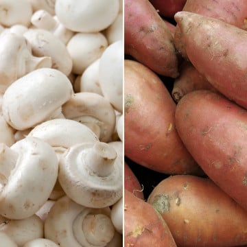 Champignons blancs et patates douces Champignons blancs et patates douces