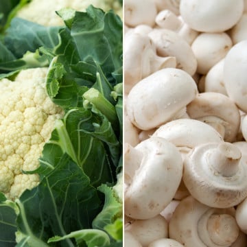 Chou fleur et champignongs blancs