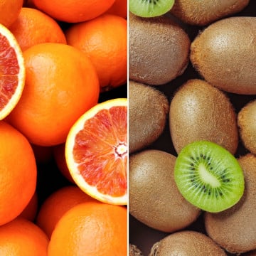 Oranges sanguines et kiwis verts Oranges sanguines et kiwis verts