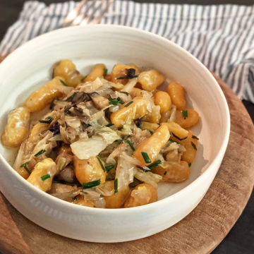 Gnocchi à la courge butternut, sauce aux légumes