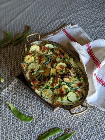 Gratin aux légumes de printemps