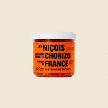 Poivrons tomates chorizo Les Niçois 100g Poivrons tomates chorizo Les Niçois 100g