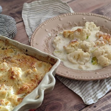 Gratin de chou-fleur et poireaux