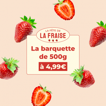 Célébrons la fraise ! La barquette de 500g à 4,99€
