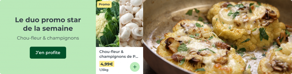 Le duo star de la semaine : chou-fleur et champignons