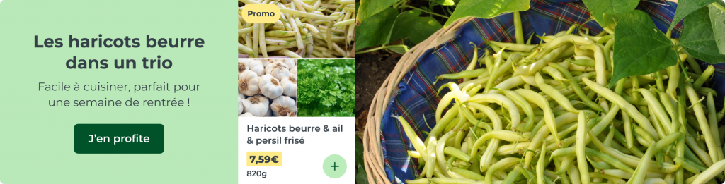 Les haricots beurre dans un trio