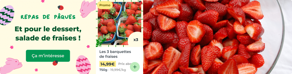 Les 3 barquettes de fraises