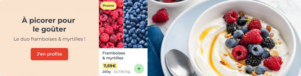 À picorer pour le goûter, le duo framboise myrtille !
