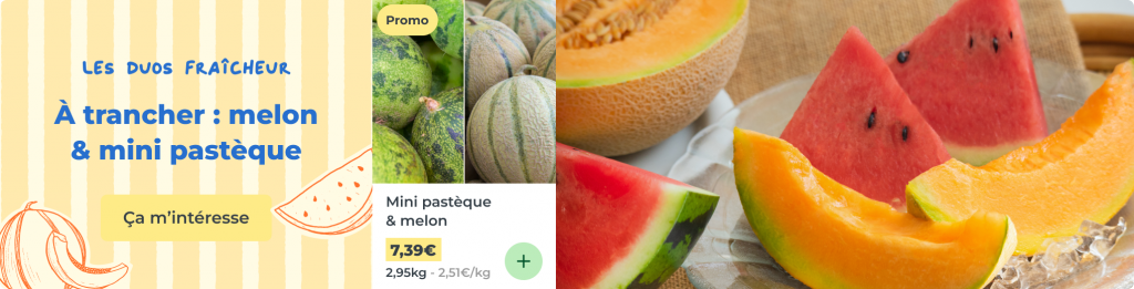 Duo fraîcheur : melon et mini pastèque