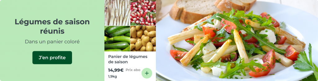 Légumes de saison réunis dans un panier coloré
