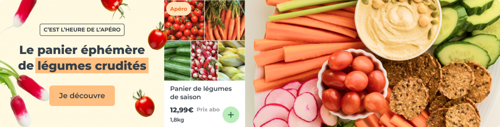 Le panier éphémère de légumes crudités
