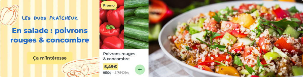 Duo fraîcheur : poivrons rouges et concombres