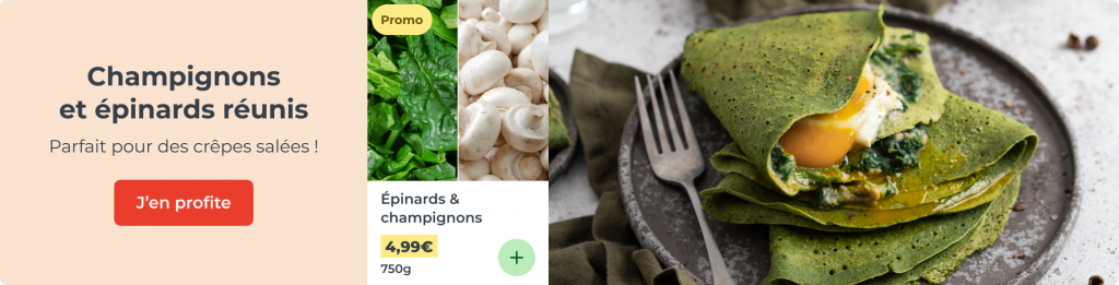 Champignons et épinards réunis !