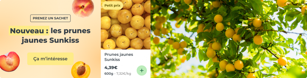 Nouveau : les prunes jaunes Sunkiss