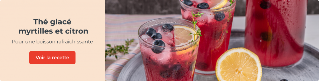 Notre recette de thé glacé myrtilles et citron