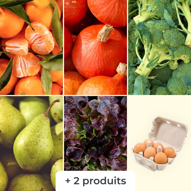 Mélange de fruits & légumes (+6 oeufs bio)