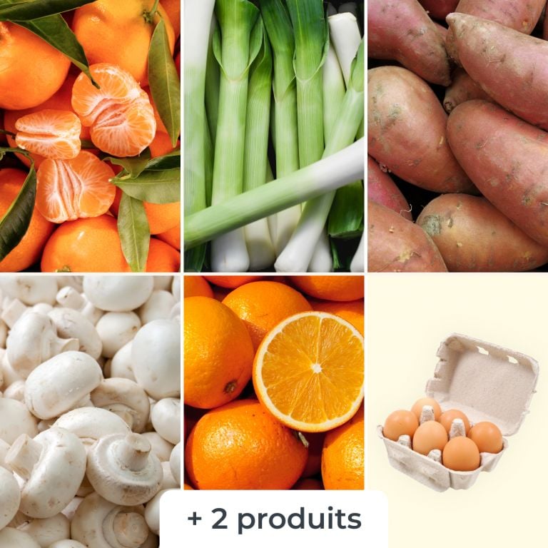Mélange de fruits & légumes (+6 oeufs bio)