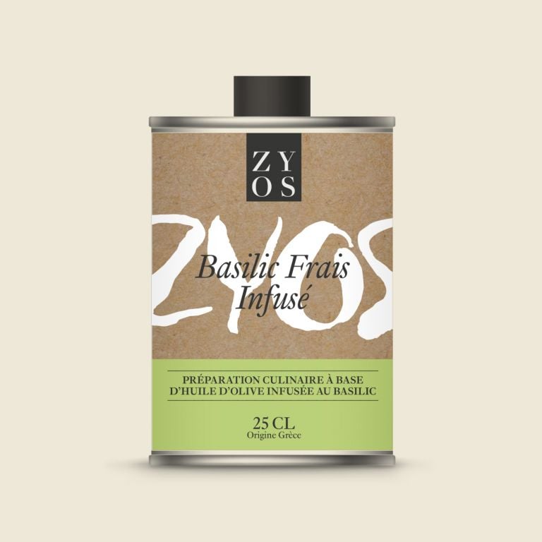 Huile d'olive infusée au basilic