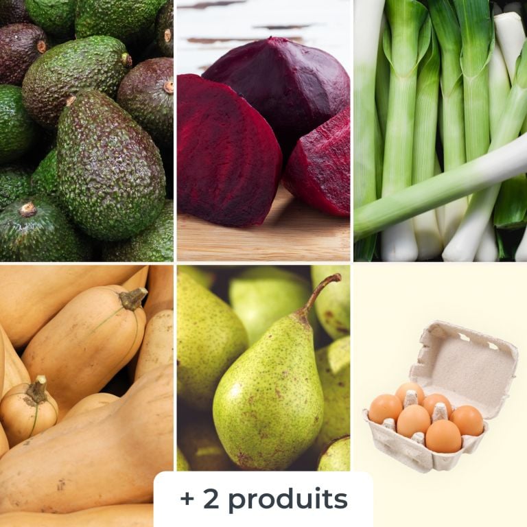 Mélange de fruits & légumes (+6 oeufs bio)
