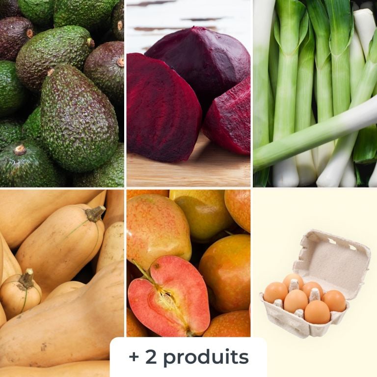 Mélange de fruits & légumes (+6 oeufs bio)
