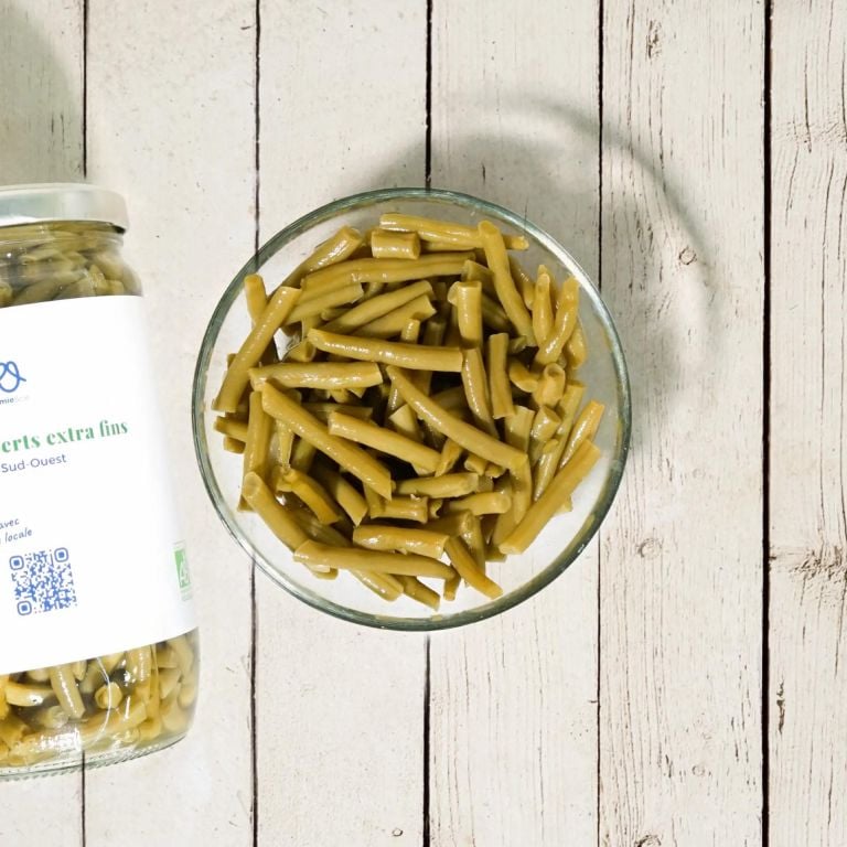 Haricots verts bio en bocal