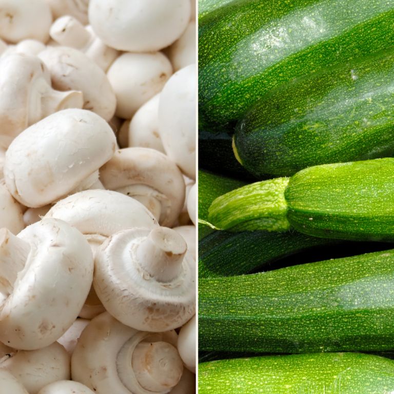 Courgettes vertes & champignons de Paris