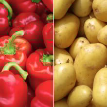 Poivron rouge et pomme de terre