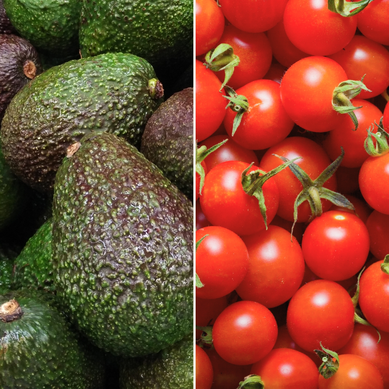 Avocats & tomates cerises rouges