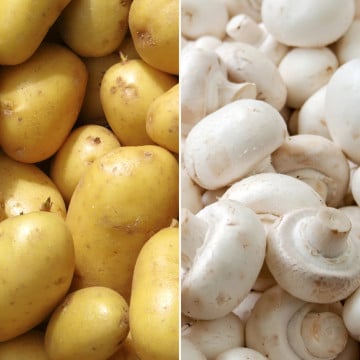Pommes de terre & champignons de Paris blancs