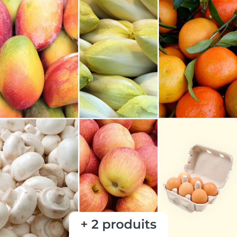 Mélange de fruits & légumes (+6 oeufs bio)