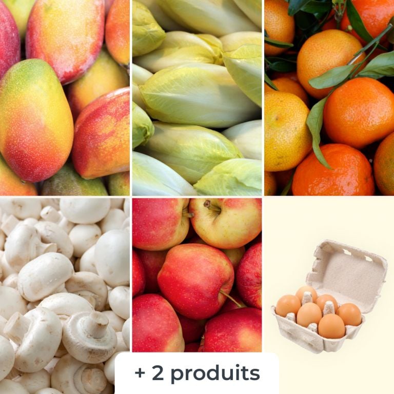 Mélange de fruits & légumes (+6 oeufs bio)